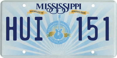 MS license plate HUI151