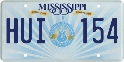 MS license plate HUI154