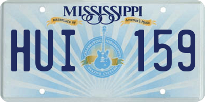 MS license plate HUI159