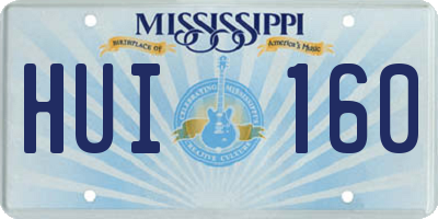 MS license plate HUI160