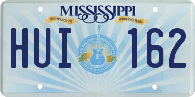 MS license plate HUI162