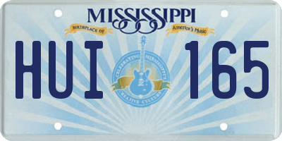 MS license plate HUI165