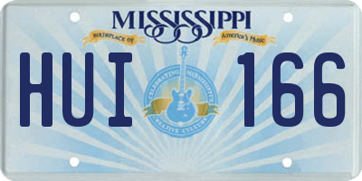 MS license plate HUI166