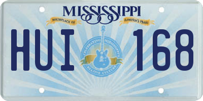 MS license plate HUI168