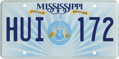 MS license plate HUI172