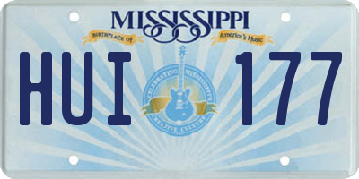 MS license plate HUI177