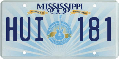 MS license plate HUI181