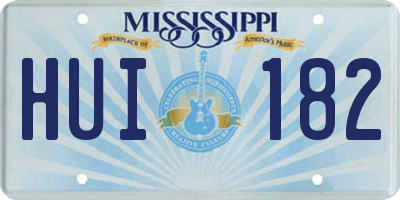 MS license plate HUI182