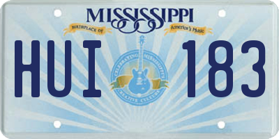 MS license plate HUI183