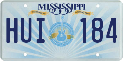 MS license plate HUI184