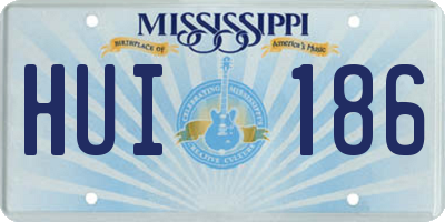 MS license plate HUI186
