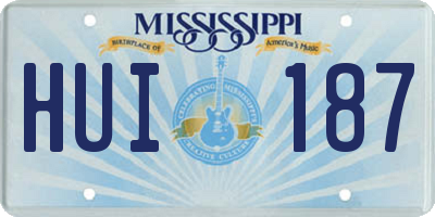 MS license plate HUI187