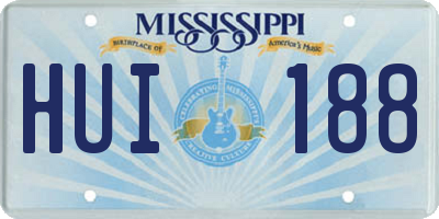 MS license plate HUI188