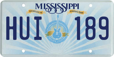 MS license plate HUI189
