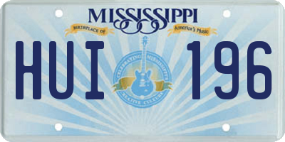 MS license plate HUI196