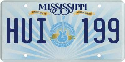 MS license plate HUI199
