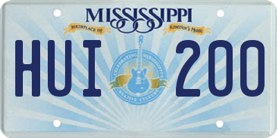 MS license plate HUI200