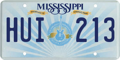 MS license plate HUI213