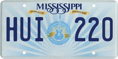 MS license plate HUI220