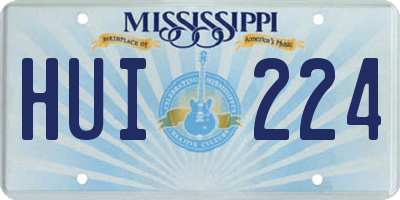 MS license plate HUI224