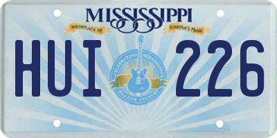MS license plate HUI226