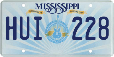 MS license plate HUI228