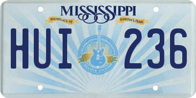 MS license plate HUI236