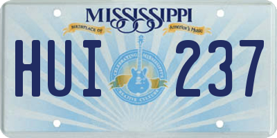 MS license plate HUI237