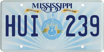 MS license plate HUI239