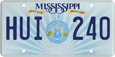 MS license plate HUI240