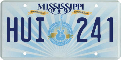 MS license plate HUI241