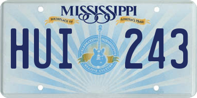 MS license plate HUI243