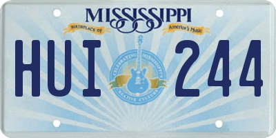 MS license plate HUI244