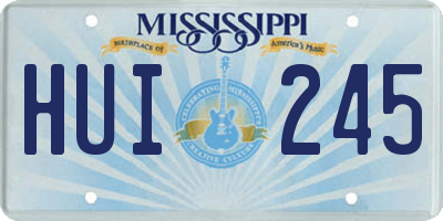 MS license plate HUI245