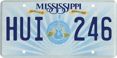 MS license plate HUI246