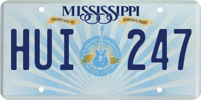 MS license plate HUI247