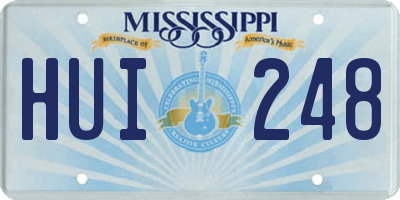 MS license plate HUI248