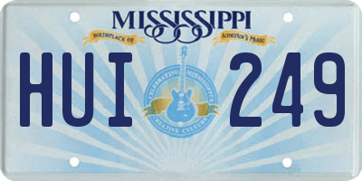 MS license plate HUI249