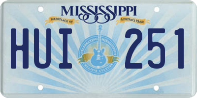 MS license plate HUI251