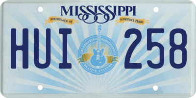 MS license plate HUI258