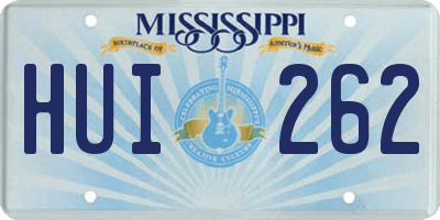 MS license plate HUI262