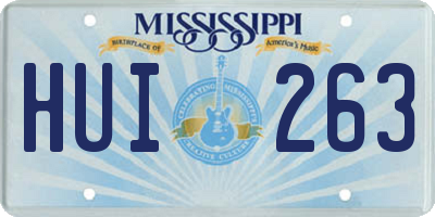 MS license plate HUI263