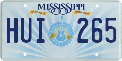 MS license plate HUI265