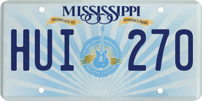 MS license plate HUI270