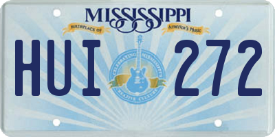 MS license plate HUI272