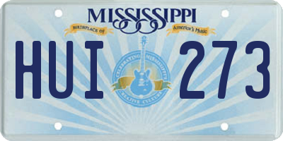 MS license plate HUI273