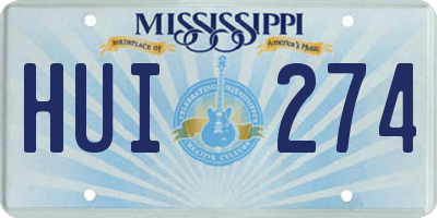 MS license plate HUI274
