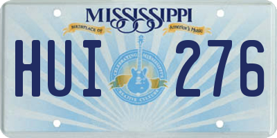 MS license plate HUI276