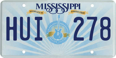 MS license plate HUI278