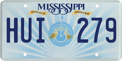 MS license plate HUI279